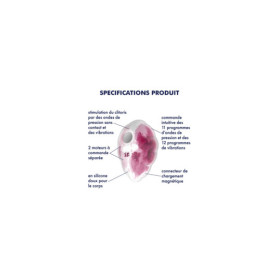 Stimulateur clitoridien par onde de pression sans contact et par vibration USB rose et blanc, Cloud Dancer Satisfyer 